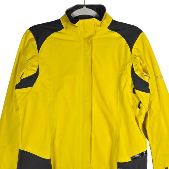 REI Novara Jacket Mens Small Yellow Black Cycling Wind Rain Reflective Bike Ride - Picture 2 of 12
